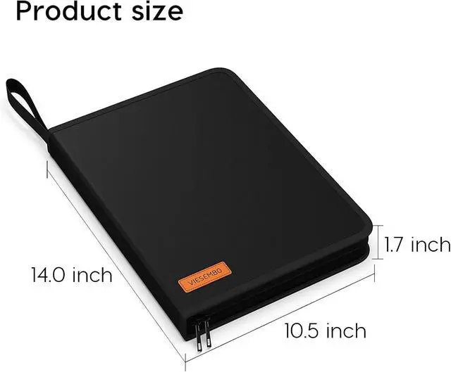 Alt view image 7 of 7 - Important Document Organizer Zipper Binder,Fireproof Document Bag for Birth Certificate Protector, Waterproof Bill Organizer in Case I Go Missing Binder for Home Safe, 4 Ring Receipt Holder (Black)