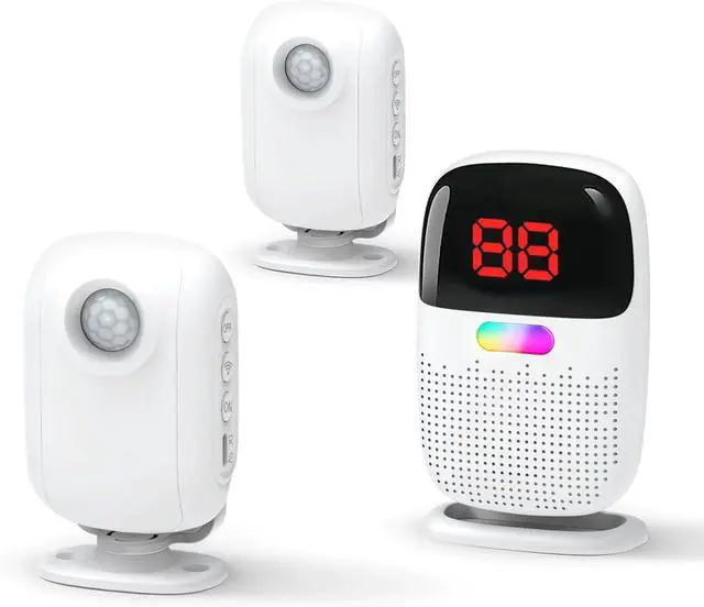 Main image of Bed Alarms for Elderly Dementia Patients - Digital Sensor ID Display & Clip-On Caregiver Pager, Wirelss 1000ft Range, No Month Fee, Motion Sensors for Fall & Room Exit Alerts