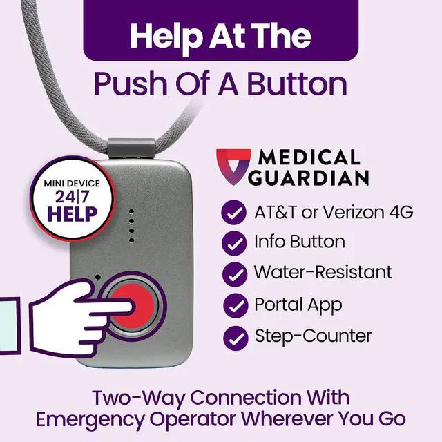 Alt view image 6 of 7 - MGMini Medical Alert Device for Seniors | Subscription Required | SOS Button, Emergency Location Assistance, 24/7 Monitoring | Silver