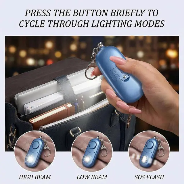 Alt view image 5 of 7 - Personal Alarm for Women Keychain Alarm: 135dB Emergency Keychain Siren with Strobe Light Loud Siren for Women Kids Students Seniors Emergency Self-Defense for Night Sports