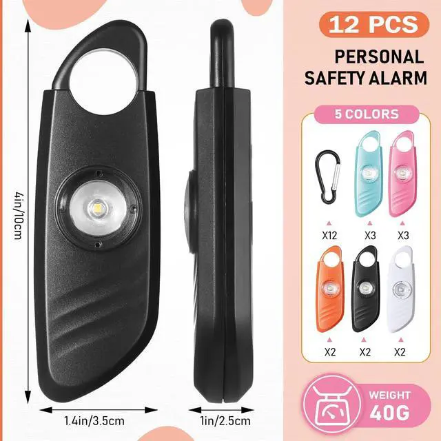 Alt view image 2 of 6 - 12 Pcs Personal Safety Alarm for Women with LED Strobe Light and 12 pcs Keychain 130DB Loud Sound Personal Siren Emergency Self Defense Alarm Keychain Safety Devices for Women Men Elderly