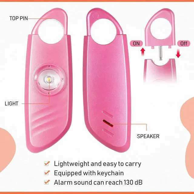 Alt view image 3 of 6 - 12 Pcs Personal Safety Alarm for Women with LED Strobe Light and 12 pcs Keychain 130DB Loud Sound Personal Siren Emergency Self Defense Alarm Keychain Safety Devices for Women Men Elderly