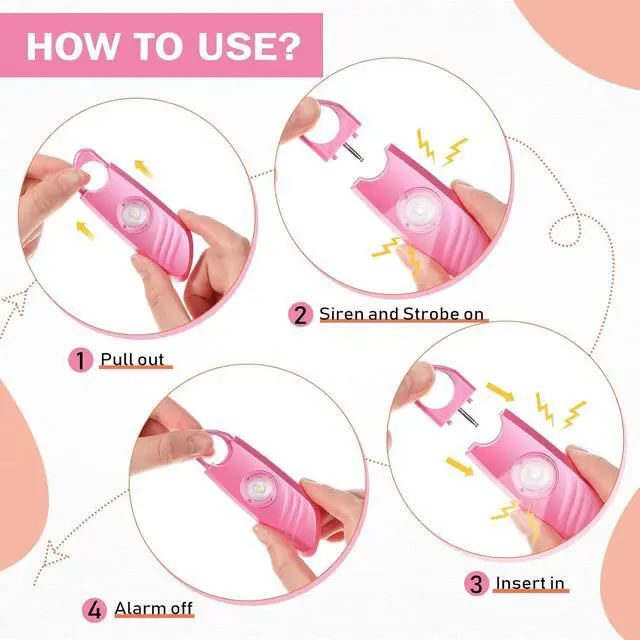 Alt view image 4 of 6 - 12 Pcs Personal Safety Alarm for Women with LED Strobe Light and 12 pcs Keychain 130DB Loud Sound Personal Siren Emergency Self Defense Alarm Keychain Safety Devices for Women Men Elderly