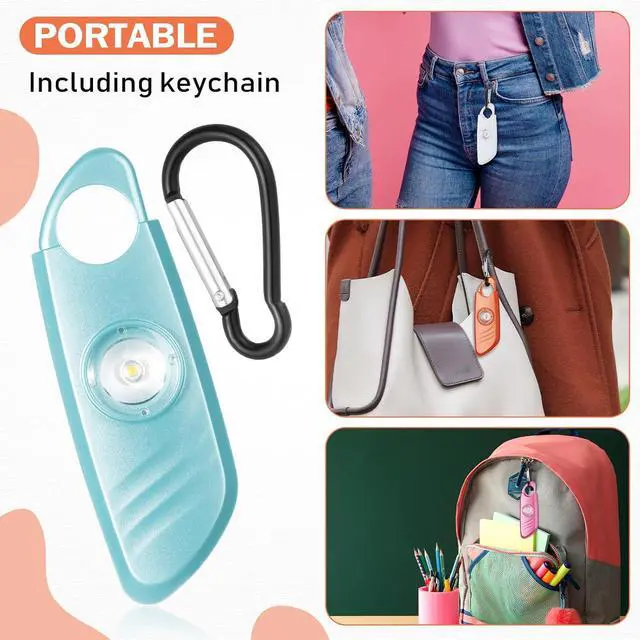 Alt view image 5 of 6 - 12 Pcs Personal Safety Alarm for Women with LED Strobe Light and 12 pcs Keychain 130DB Loud Sound Personal Siren Emergency Self Defense Alarm Keychain Safety Devices for Women Men Elderly
