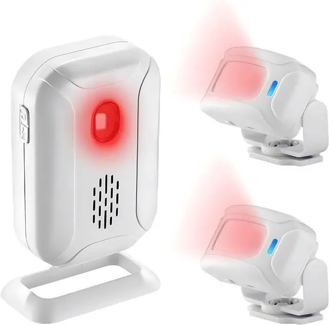 Main image of Motion Doorbell, Door Chime for Business Entry, Store Welcome Buzzer Monitor, Motion Detect Alarm, Caregiver Reminder for Elderly, Visitor Bell - 1 Receiver 2 Sensors