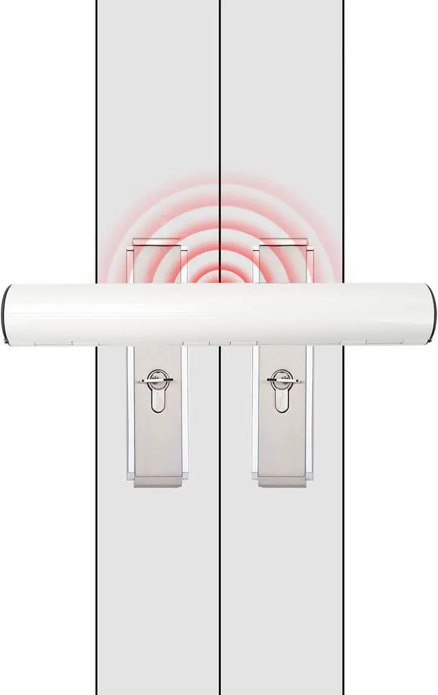 Main image of French Door Security Keyless French Patio Door Security Lock Aluminum Alloy Double Door Easy Install Double Door Handle Lock Only Works with 2 Horizontal Handles (with Alarm)