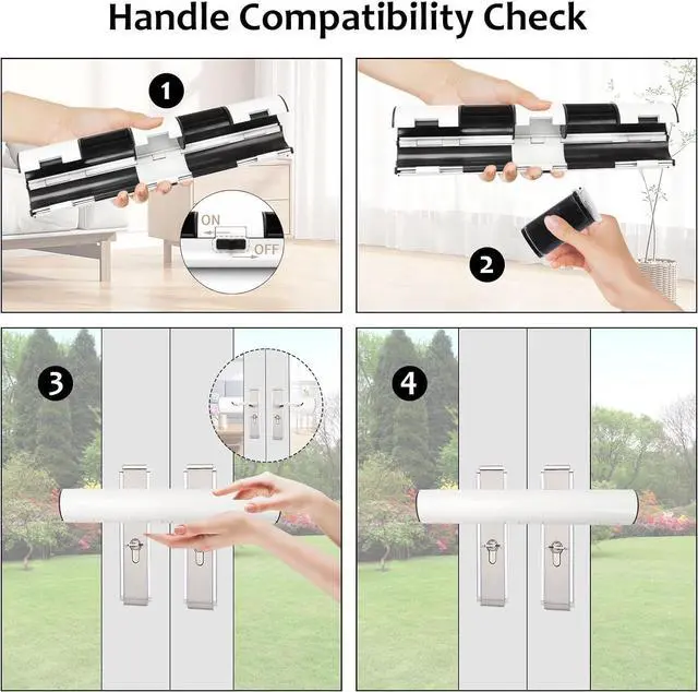 Alt view image 4 of 7 - French Door Security Keyless French Patio Door Security Lock Aluminum Alloy Double Door Easy Install Double Door Handle Lock Only Works with 2 Horizontal Handles (with Alarm)