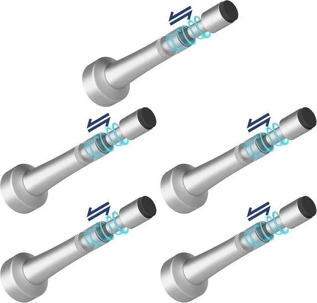 Main image of 5Pcs Adjustable Door Stopper, 3.07-4.45in Aluminum Door Stoppers for Bottom of Door, Silver Door Stops for Wall with Silicone Tip, Screw & Adhesive Installation
