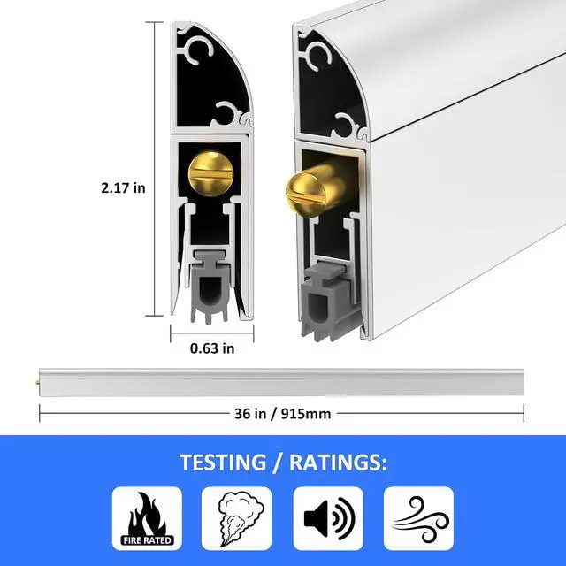 Alt view image 2 of 7 - Automatic Door Sweeping Bottom Aluminum Alloy 36-inch Surface Mount Type - Suitable for Door Bottom Sealing Sound Insulation Windproof Dustproof Light Blocking and Small Animal Prevention