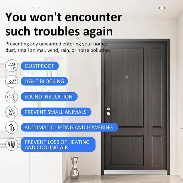 Alt view image 6 of 7 - Automatic Door Sweeping Bottom Aluminum Alloy 36-inch Surface Mount Type - Suitable for Door Bottom Sealing Sound Insulation Windproof Dustproof Light Blocking and Small Animal Prevention