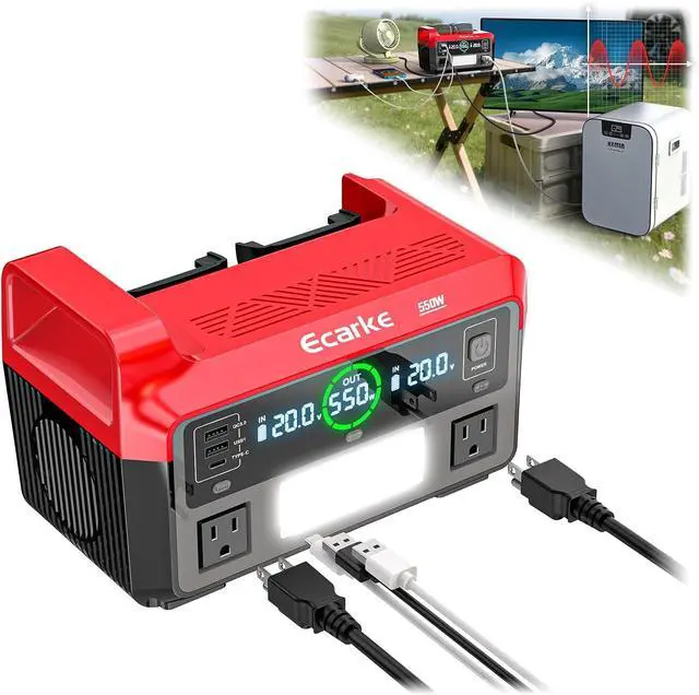 Main image of 550W Portable Power Inverter Compatible with Milwaukee 18V Battery, DC 18V to AC 110V Pure Sine Wave Power Station 2 AC Outlets, 2 USB-A&1 USB-C 20W, 600LM LED Outdoor Emergency Use (Tool Only)