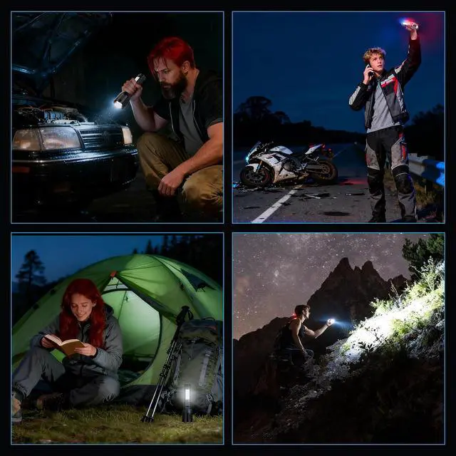 Alt view image 7 of 7 - Flashlights High Lumens Rechargeable 2 Packs, 1,500,000L Handheld LED Flash Light High Powered, Super Bright Flash Lights with 6 Modes, Cob Side Light, Adjustable Flashlight for Emergency