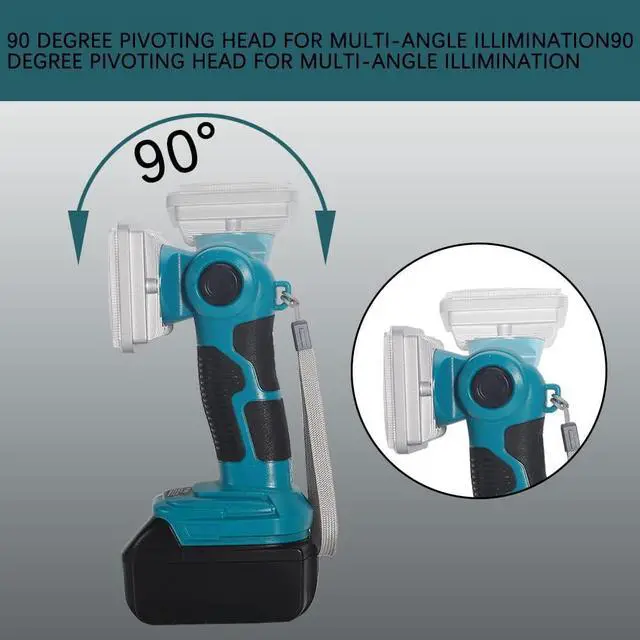 Alt view image 6 of 7 - 1000LM LED Work Light for Makita 18V LXT lithium battery, 9w Floodlight for Camping, Car Repairing, Emergency and Job Site Lighting, Rechargeable Led Flashlight Tools for Men