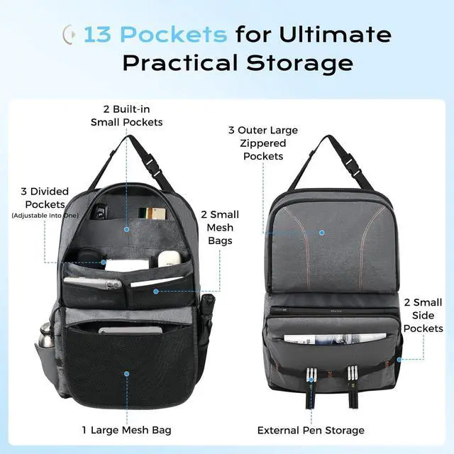 Alt view image 2 of 7 - Backseat Car Organizer 2 Packs, Heavy-Duty Durable Dual-Way Use Car Back Seat Organizer Waterproof with Multi Pockets, Zipper Closure Design, Protect Valuables from Spills, Keeps Car Tidy