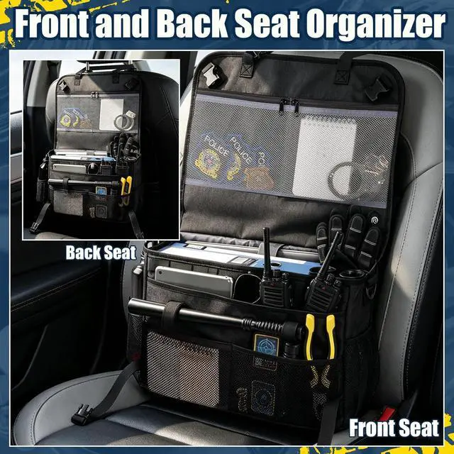 Alt view image 4 of 7 - Patrol Bag Law Enforcement, Car Front Seat Organizer, Police Duty Bag for Police Gear with 15.6" Laptop Storage, Molle Webbing, Multiple Compartment, Adjustable Straps
