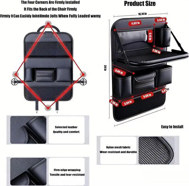 Alt view image 7 of 7 - 2 Pack - Back Seat Car Organizer, Car Organizerr, Back Seat Organizer, Seat Organizer, Car Organizer and Storage Box, Back of Seat Car Organizer, Seat Back Organizer.
