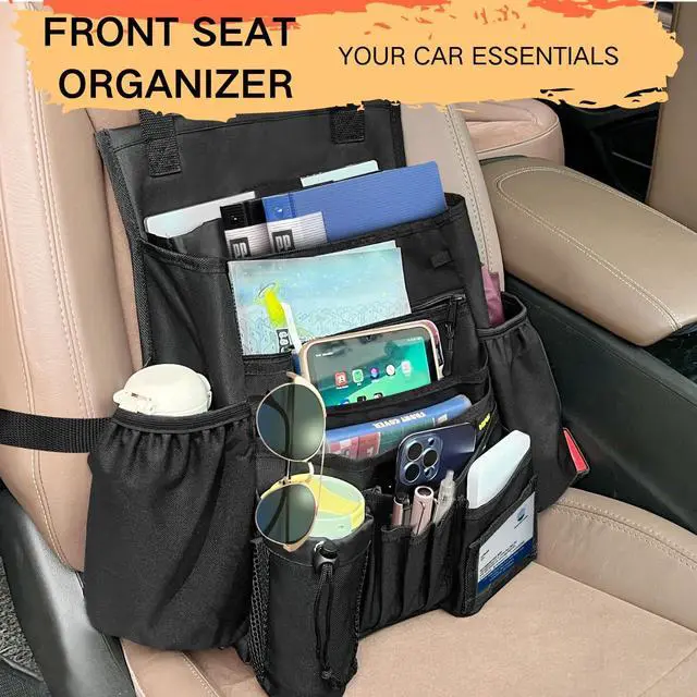 Alt view image 3 of 6 - Car Seat Organizer- Multi-Compartment Passenger Seat Organizer, Universal Fit for Front & Back Seats, Ideal for Law Enforcement and Truck Seat Storage, Compatible with Cars, Trucks, and Vans