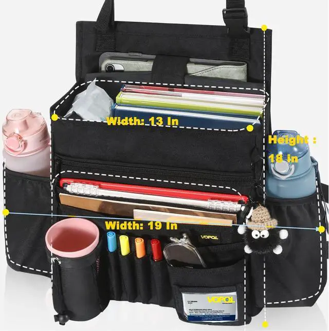 Alt view image 4 of 6 - Car Seat Organizer- Multi-Compartment Passenger Seat Organizer, Universal Fit for Front & Back Seats, Ideal for Law Enforcement and Truck Seat Storage, Compatible with Cars, Trucks, and Vans