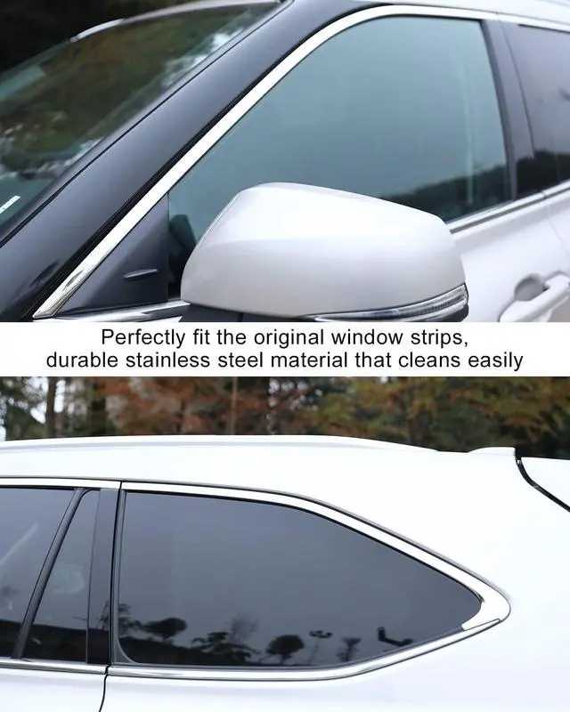 Alt view image 3 of 6 - 6 PCS for Highlander 2025 2024 2023 2022 2021 2020 Chrome Window Upper Strips, Weather Stripping Door Seal Protector, Premium Stainless Steel Exterior Sporty Window Molding Trims for Toyota Highlander