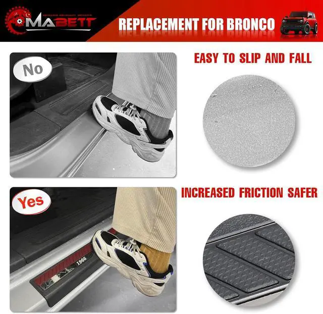 Alt view image 2 of 6 - Door Edge Guards for Ford Bronco Accessories 2026 2021-2025 4 Door, Bronco Door Sill Protectors with 1966 Pattern