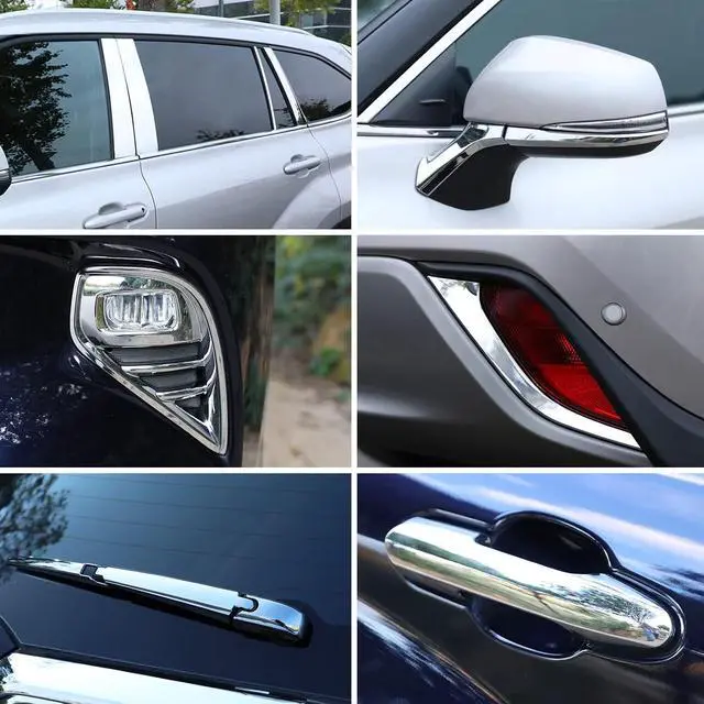 Alt view image 6 of 6 - 6 PCS for Highlander 2025 2024 2023 2022 2021 2020 Chrome Window Upper Strips, Weather Stripping Door Seal Protector, Premium Stainless Steel Exterior Sporty Window Molding Trims for Toyota Highlander
