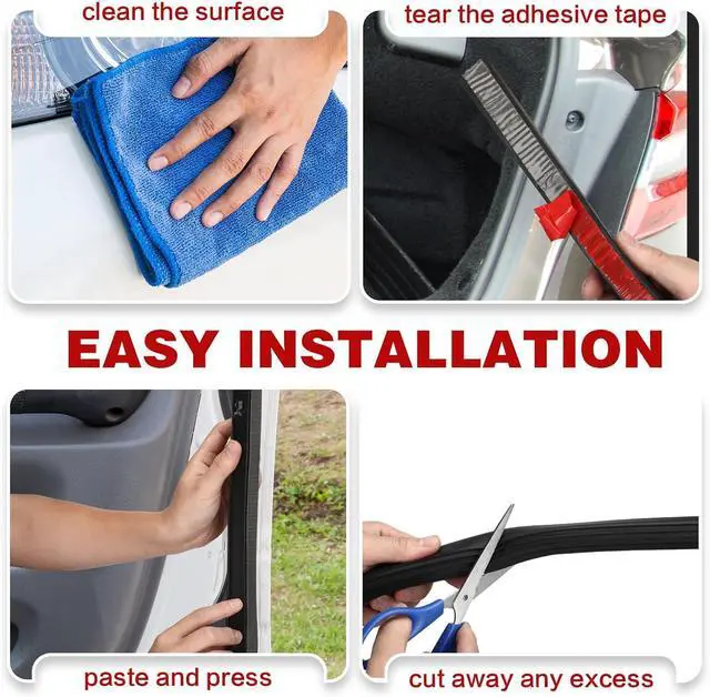 Alt view image 4 of 6 - Rubber D Shape Door Seal Strip 1" RV Slide Out Seal Self Adhesive EPDM Rubber Heavy Duty Automotive Weather Stripping for Fill Gaps Apply to Car Truck RV Boat Home Application (42 Feet)
