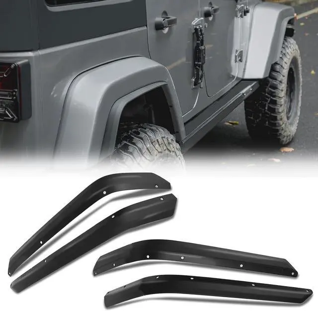 Main image of Front & Rear Fender Liner Fender Trim Extension Protector Compatible with 2007-2018 Jeep Wrangler JK JKU