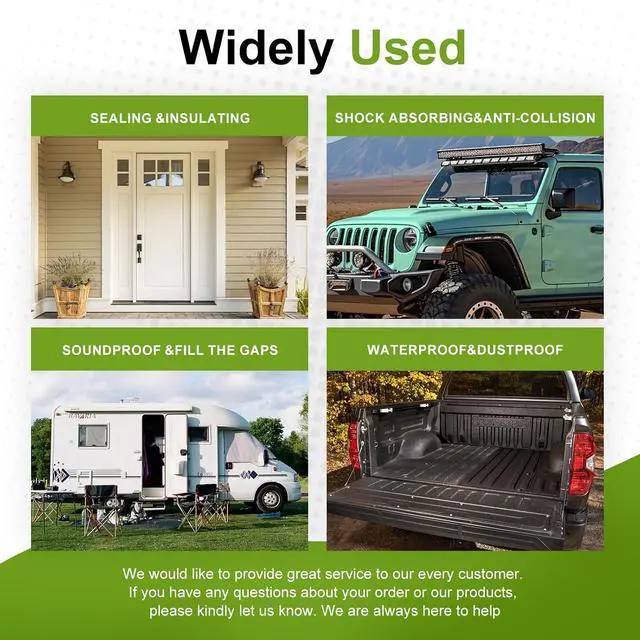 Alt view image 5 of 6 - D Shaped Weather Stripping Door Seal, 1" RV Slide Out Seal Self-Adhesive EPDM Rubber, Heavy Duty Rubber Door Seal Weather Stripping for RV, Truck, Boat, Car, Accessories (19.5 Feet)