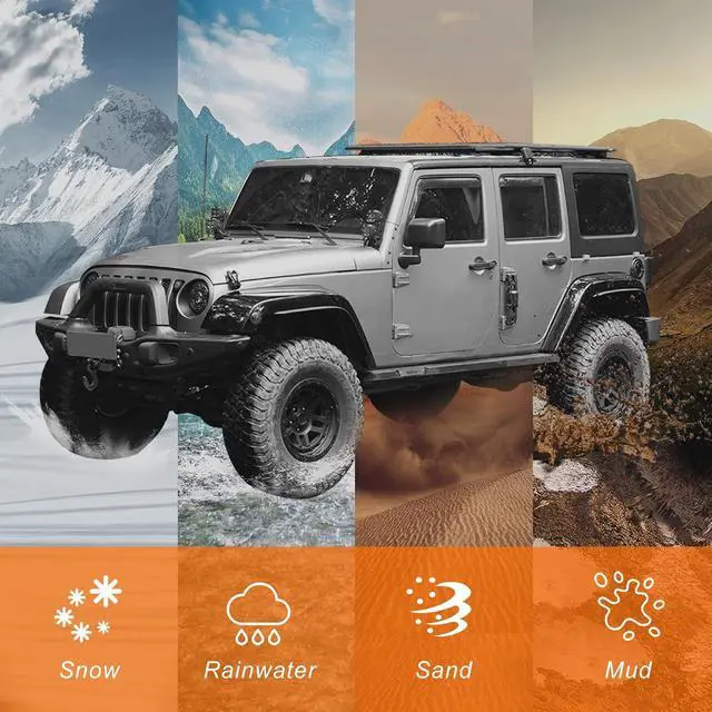 Alt view image 7 of 7 - Front & Rear Fender Liner Fender Trim Extension Protector Compatible with 2007-2018 Jeep Wrangler JK JKU