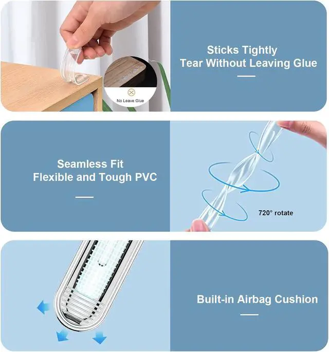 Alt view image 4 of 7 - Clear Furniture Bumpers 18-Pack (18 Long) - Adhesive Backed Silicone Rubber Wall Protector Pads for Chair, Cabinet, Shower Door, Drawer, Toilet Lid, Car Door Guard