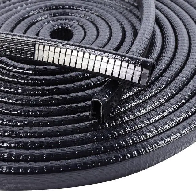 Alt view image 4 of 7 - 25Feet Edge Trim Rubber U Channel Strip with Metal Car Door Edge Protector Fit Gap 3/64inchto 1/4inch, Automotive Door Seal Strip Trim Black,1/2inch X 3/8inch