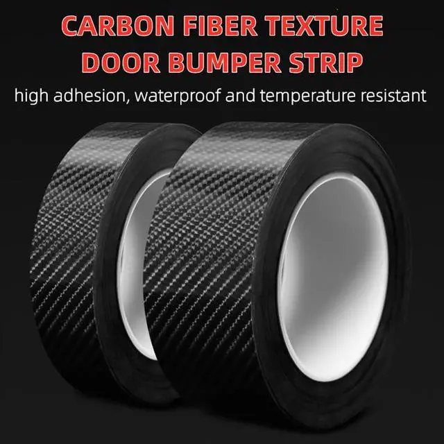 Alt view image 2 of 7 - Car Door Edge Guards Door Sill Protector Anti-Scratch Anti-Collision Car Anti Scratch Plate Protective Strip Rear Bumper,Suitable for Most car Accessories (Carbon Fiber Pattern, 3.94in*33ft)