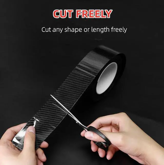 Alt view image 3 of 7 - Car Door Edge Guards Door Sill Protector Anti-Scratch Anti-Collision Car Anti Scratch Plate Protective Strip Rear Bumper,Suitable for Most car Accessories (Carbon Fiber Pattern, 3.94in*33ft)