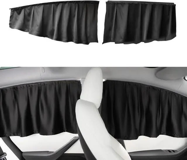 Main image of Side Window Sun Shade Curtains for Tesla Model 3 2026-2018 AllModels | 4-piece blackout sun shades provide privacy and heat protection while fitting front and rear side windows for Tesla Model 3