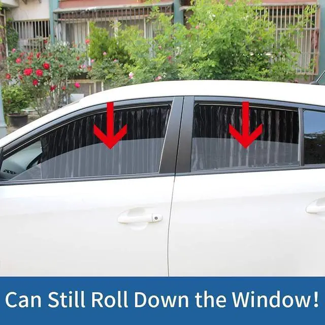 Alt view image 6 of 7 - Car Window Shades 4pcs - Side Window Sun Shades, Silky UV Protection Privacy Baby Suction Magnetic (Black-Opaque, Front&Back 4pcs)