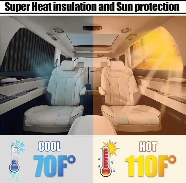 Alt view image 5 of 7 - Magnetic Car Window Curtains, 99% UV Blackout Privacy Shades | Blocks 99% UV glare to keep your car cool. Ideal for breastfeeding, baby naps, van camping, or private work breaks
