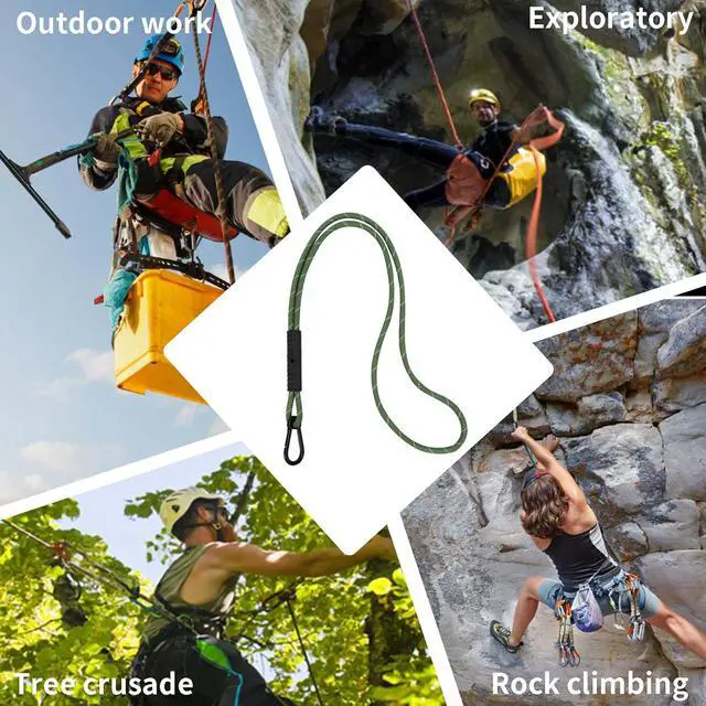 Alt view image 7 of 7 - Heavy Duty Tree Swing Ropes, Hammock Tree Straps Hanging Kit, for Outdoor Swings Hammock Playground Set Accessories (6.75ft,81",Green,2Pack)