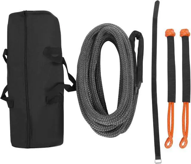 Alt view image 3 of 7 - Kinetic Recovery Rope, 1In x 30 Feet 48000 lbs Elasticity Energy Snatch Rope with 2 Soft Shackles, Heavy Duty Offroad Recovery Kit, Nylon Kinetic Tow Ropes for Trucks, Pickup, Tractor, SUV, UTV, ATV