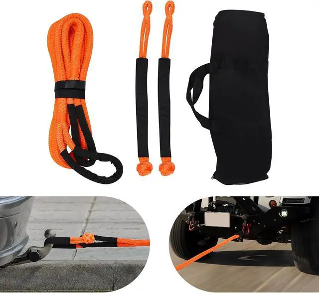 Alt view image 2 of 7 - 3/4" x 20ft Kinetic Recovery Tow Rope (MBS-30,580Lbs), Heavy Duty Offroad Recovery Rope with 2 Soft Shackles, Offroad Towing Straps Kit for Truck ATV UTV SUV Jeep Car Tractor (1)