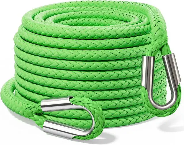 Main image of Synthetic Winch Rope Extension - 3/8" x 50ft 27000 lbs Heavy Duty Extension Winch Line Cable Replacement for ATV UTV Off Road Vehicle Jeep Truck - Green