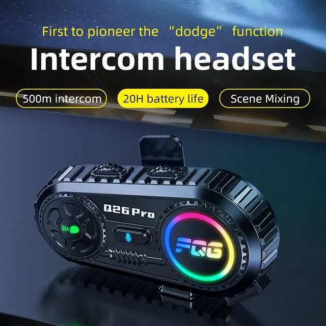 Alt view image 4 of 7 - 2 Pack Motorcycle Helmet Headset Bluetooth Intercom 2-Way Communication System, 1600FT Range, 18Hrs Talk Time, IP56 Waterproof, AI Voice Assistant, Detachable Design for Motorcycle Ski Snowmobile