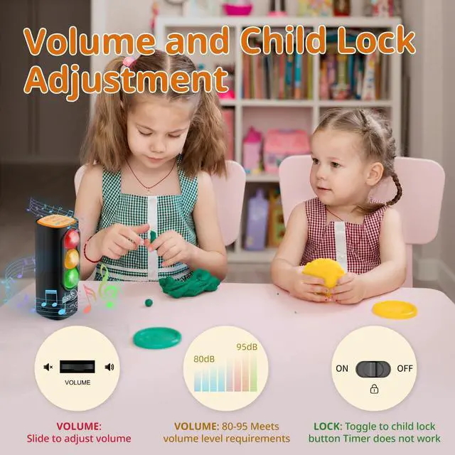 Alt view image 3 of 7 - Traffic Light Visual Timer&ADHD Tool for Kids Adults Display Volume Adjustment, with 4 Ringtones for Classroom Desk Home Kitchen Game Countdown Pause Memory Function Charger Type C Included