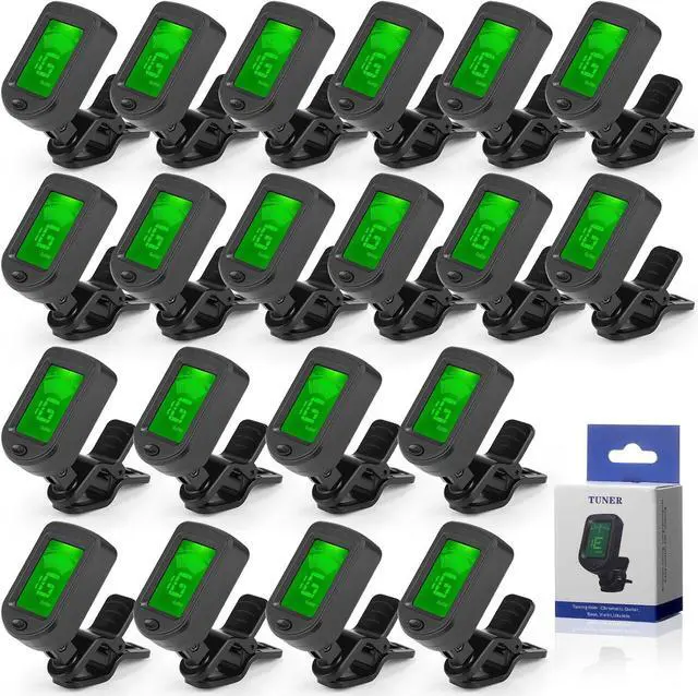 Main image of 20 Pcs Guitar Tuner, Clip on Tuner with Chromatic Modes, Digital Electronic Clear LCD Display, 360 Degree Rotation for Acoustic/electric Guitar, Ukulele, Bass, Violin, Banjo, Mandolin