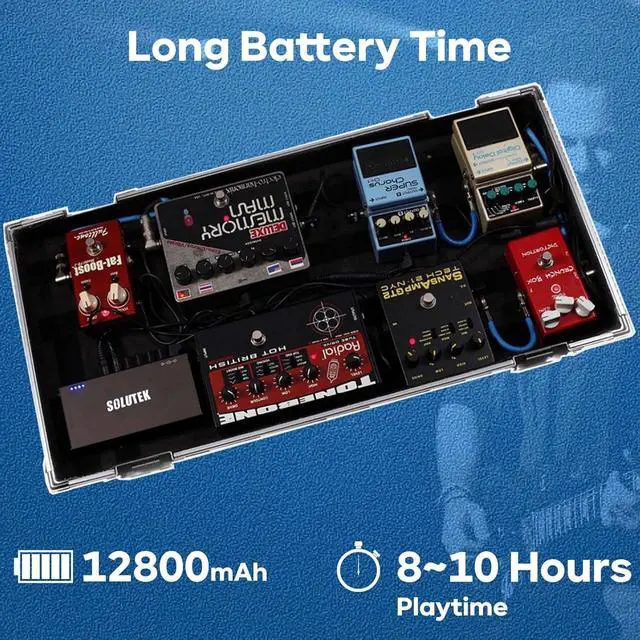 Alt view image 2 of 7 - Rechargeable Guitar Pedal Power Supply | 12800 High-Current 2000mA 9V 12V 18V 5V for Pedal Board and More Devices | Compact Convenient Quiet Powerful Model PB-051