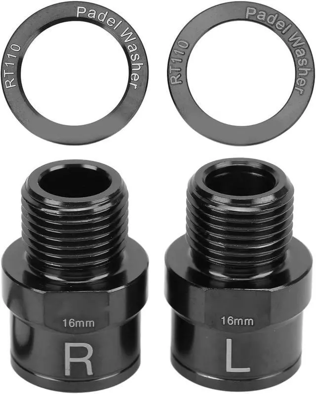 Alt view image 7 of 7 - 16mm Bike Pedal Extender, Titanium Alloy Cycling Pedal Extenders Bike Pedal Extension Shaft with Spacers for Mountain Bike Road Bike (Black)