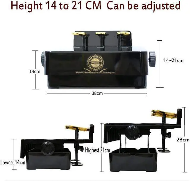 Alt view image 3 of 6 - Piano Pedal Extender Adjusted Piano Foot Pedal Extender for Kids,Design with 3 Pedal Black
