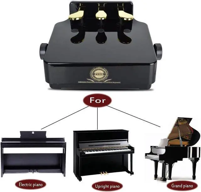 Alt view image 4 of 6 - Piano Pedal Extender Adjusted Piano Foot Pedal Extender for Kids,Design with 3 Pedal Black