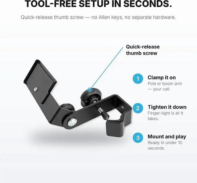 Alt view image 3 of 6 - B.Beat Plier Mount - Clamp Stand Holder for B.Beat Evo and Plus | Universal quick-release clamp for B.Beat Evo and Plus. Mounts to mic stands and boom arms for hands-free stage use