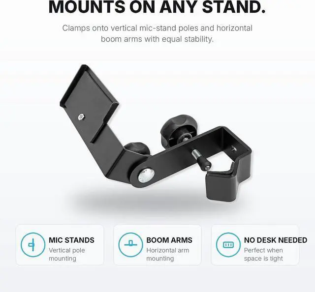 Alt view image 2 of 6 - B.Beat Plier Mount - Clamp Stand Holder for B.Beat Evo and Plus | Universal quick-release clamp for B.Beat Evo and Plus. Mounts to mic stands and boom arms for hands-free stage use