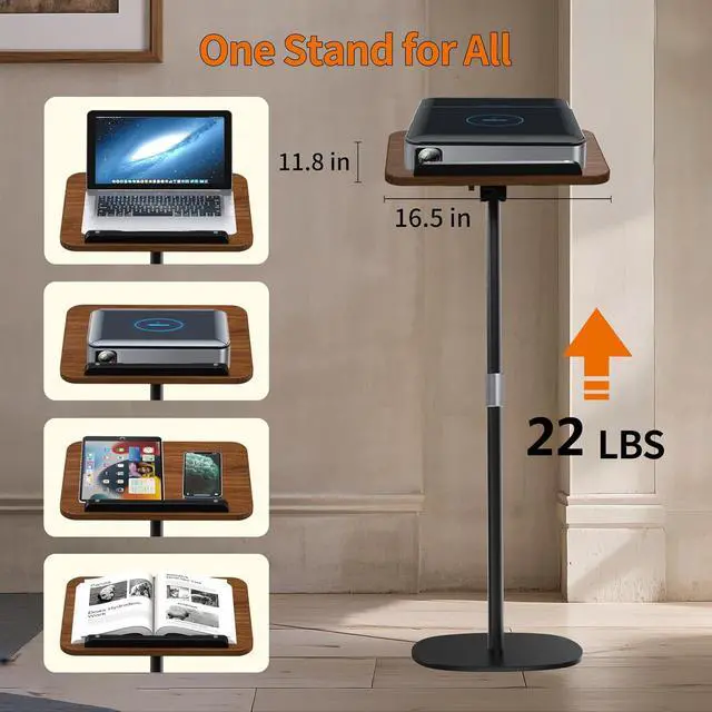 Alt view image 6 of 6 - 2-in-1 Dual-Use Music Stand & Tabletop Stand, Heavy Duty Wooden Music Stand for Sheet Music, Adjustable Height & Angle, With Page Paper Clip, Ideal for all musicians (Walnut Effect)